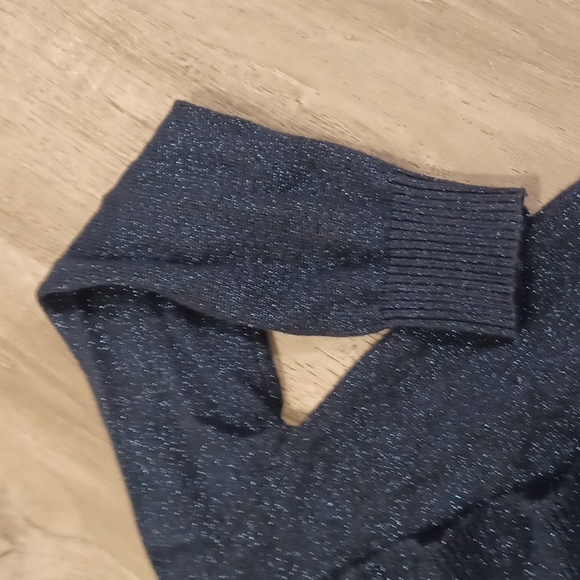 Little Marc Jacobs shimmery sparkle navy blue ruffle cardigan sweater snap up 5 - Picture 6 of 16